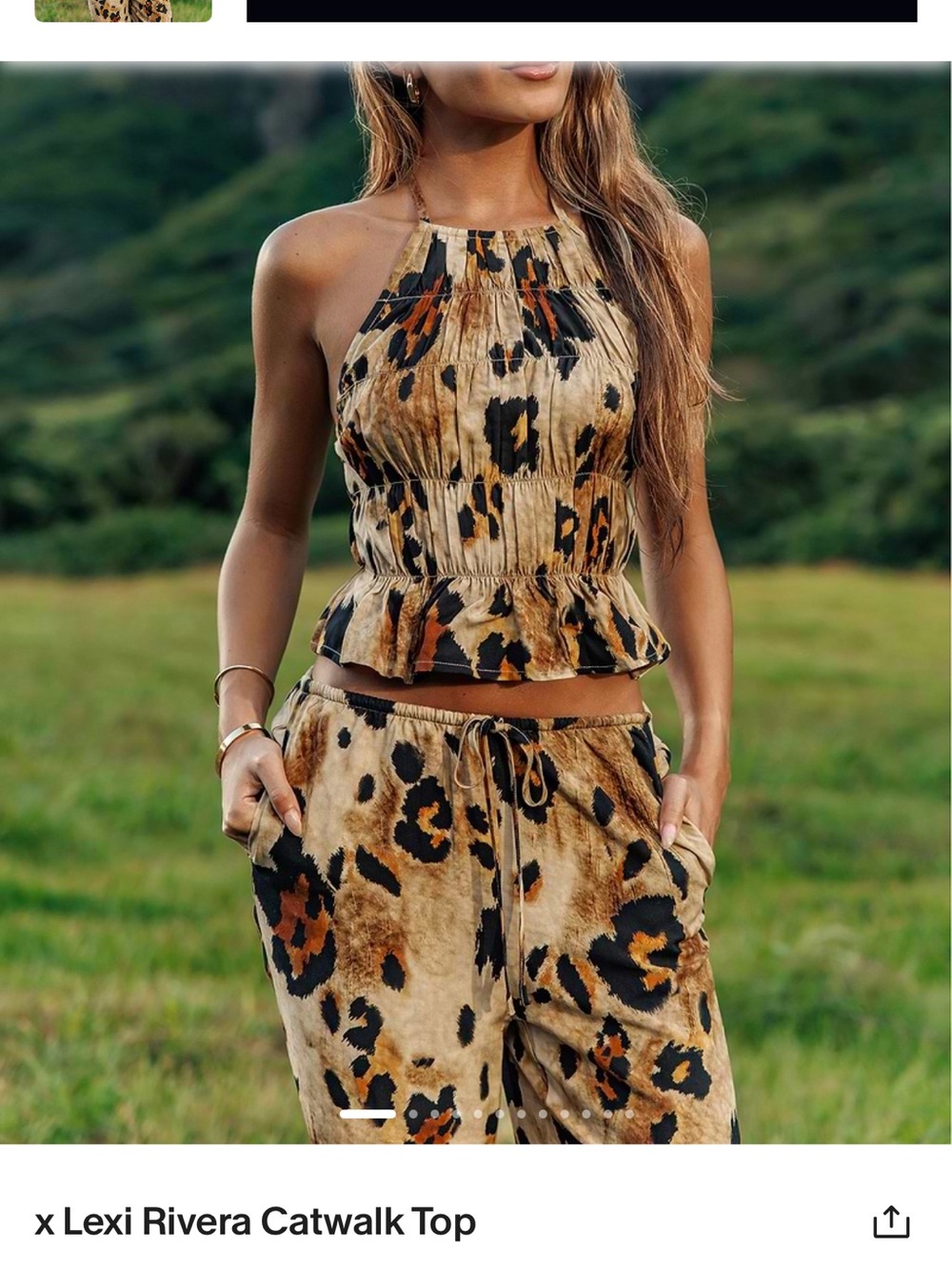 Cupshe Leopard Print Halter Top - Tan, Black, Brown